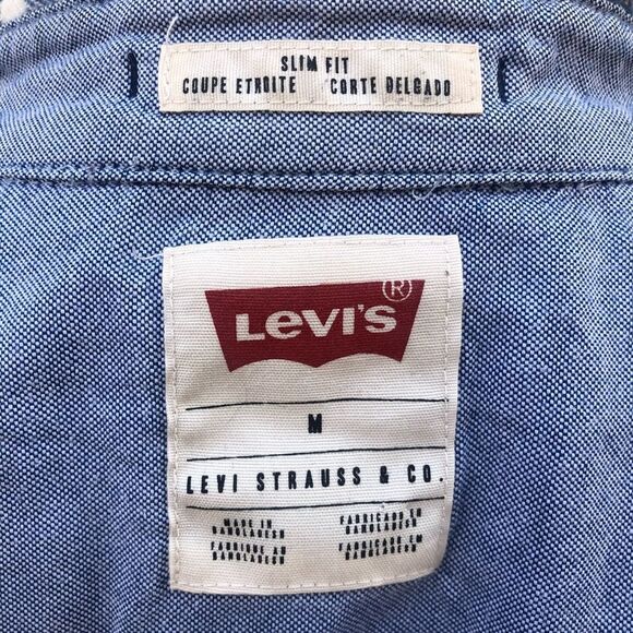 LEVI’S Slim Fit Plaid Pearl Snap Button Down Flannel Shirt Size Medium - Picture 6 of 8